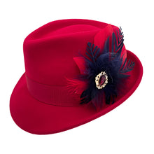 Load image into Gallery viewer, Red &amp; Navy Magnetic Feather Trim 2
