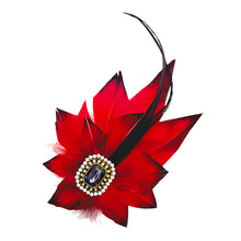 Load image into Gallery viewer, Red &amp; Navy Magnetic Feather Trim
