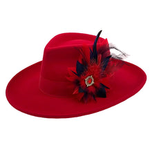 Load image into Gallery viewer, Red &amp; Navy Magnetic Feather Trim 3
