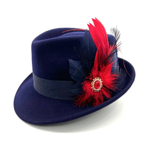 Navy & Red Magnetic Feather Trim