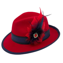 Load image into Gallery viewer, Red &amp; Navy Magnetic Feather Trim 5
