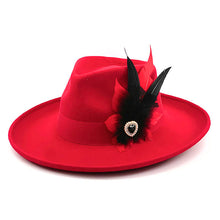 Load image into Gallery viewer, Red Wool Felt Hat
