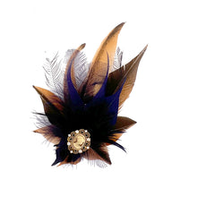 Load image into Gallery viewer, Naturals &amp; Navy Magnetic Feather Trim
