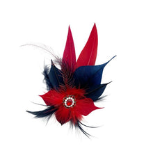 Load image into Gallery viewer, Small Navy &amp; Red Magnetic Feather Trim
