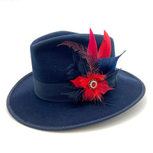 Load image into Gallery viewer, Small Navy &amp; Red Magnetic Feather Trim
