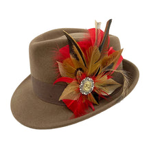 Load image into Gallery viewer, Small Red &amp; Natural Magnetic Feather Trim

