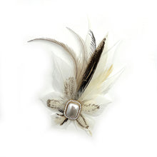 Load image into Gallery viewer, White &amp; Beige Magnetic Feather Trim

