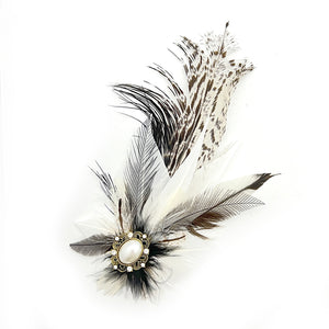 White & Black Magnetic Feather Trim