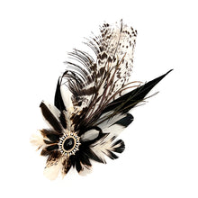 Load image into Gallery viewer, Black &amp; White Magnetic Feather Trim
