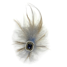 Load image into Gallery viewer, White &amp; Beige&amp; Blue Magnetic Feather Trim
