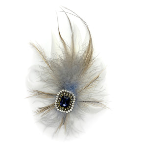White & Beige& Blue Magnetic Feather Trim