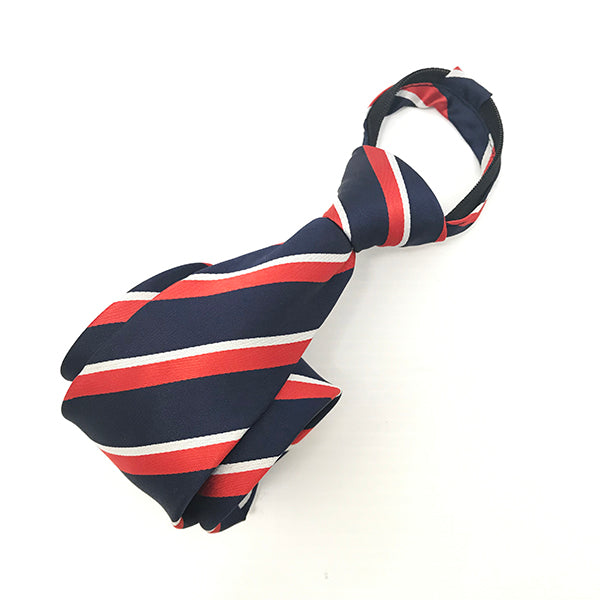 Navy Red & White Stripe Tie