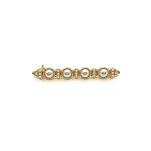 Gold Pearl Bar Pin