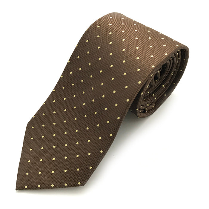 Brown & Cream Dot Tie