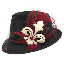 Load image into Gallery viewer, Navy hat with Fleur de Lis
