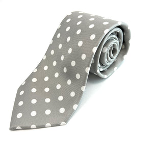 Silver Grey & White Spot Tie