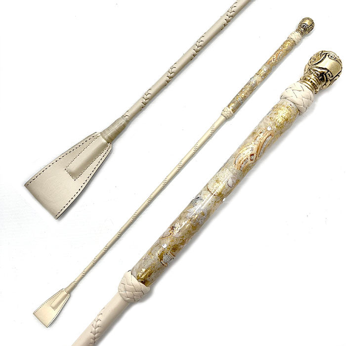 Ivory Decoupage Riding Crop