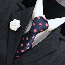 Load image into Gallery viewer, Navy &amp; Pink Large Spot Tie
