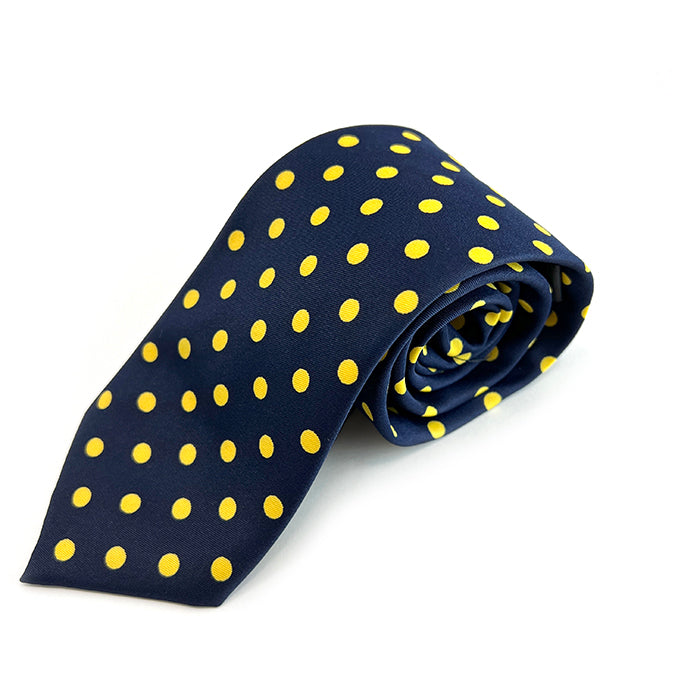 Navy & Yellow Spot Tie