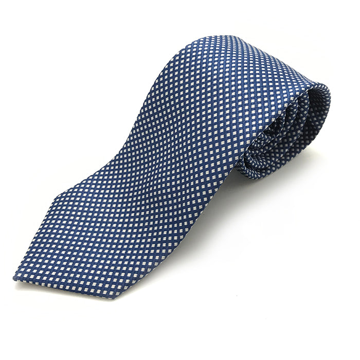 Navy & White Patterned Tie