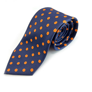 Navy & Orange Spot Tie