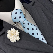 Load image into Gallery viewer, Baby Blue &amp; Navy Spot Tie
