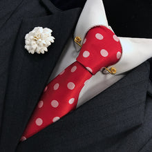 Load image into Gallery viewer, Red &amp; White Large Spot Tie

