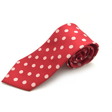 Load image into Gallery viewer, Red &amp; White Large Spot Tie

