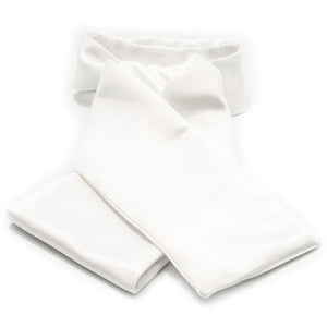 Cool White Satin Stock with Jacquard Collar