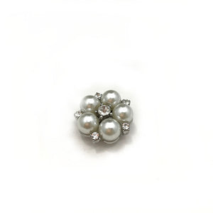 Silver Pearl & Crystal Pin