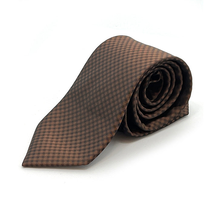 Two Tone Brown Check Tie