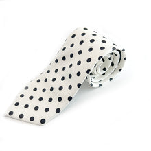 Load image into Gallery viewer, White &amp; Black Spot Tie
